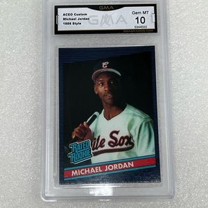 1986 Style Donruss Rated Rookie Michael Jordan Card GMA Graded 10